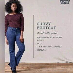 Levi's Women's Curvy Bootcut Jeans - Dark Blue